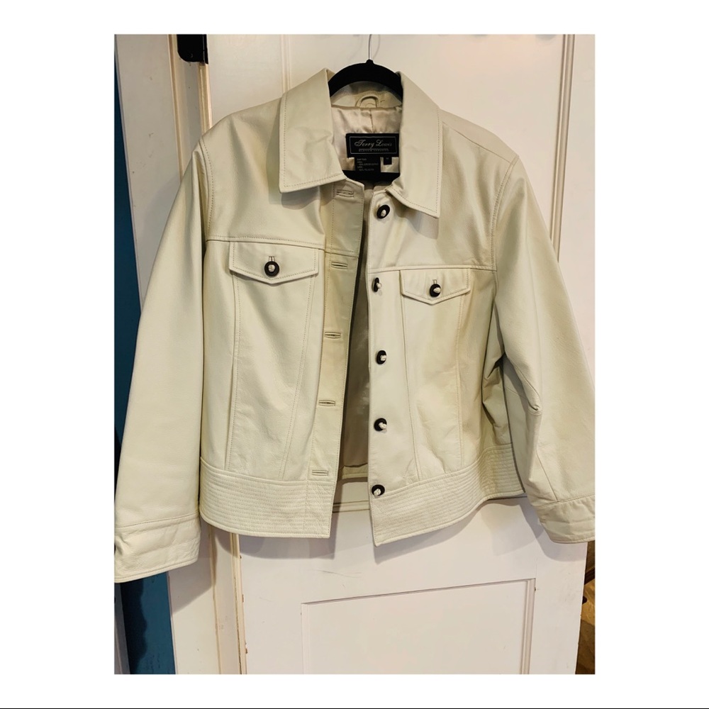 Terry Lewis classic luxury white leather jacket